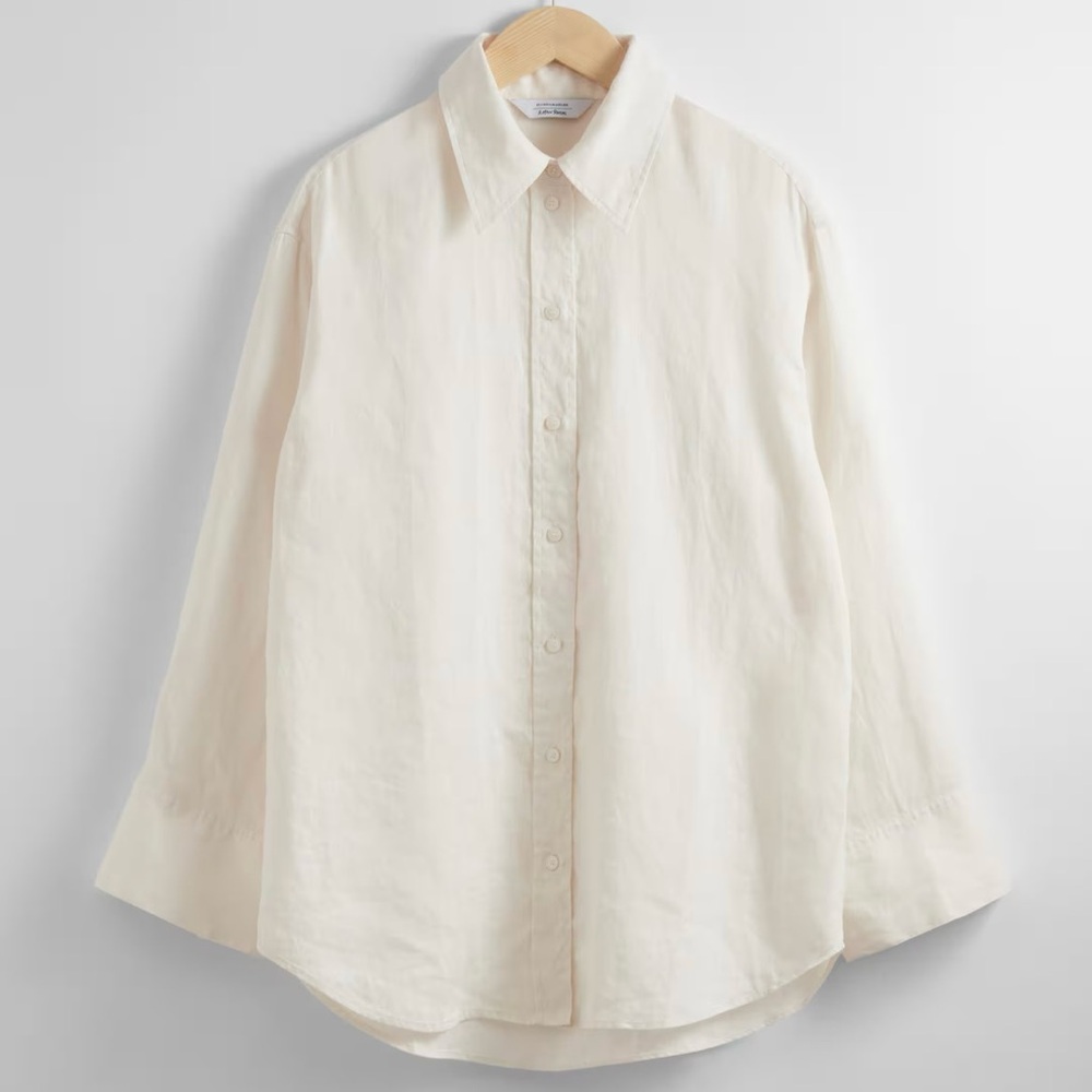 NWT & Other Stories 100% Linen Oversized Button Down Shirt • Women’s M